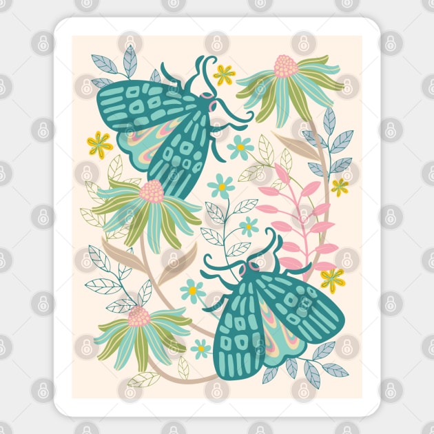 TWO MOTHS Butterfly Floral - UnBlink Studio by Jackie Tahara Sticker by UnBlink Studio by Jackie Tahara